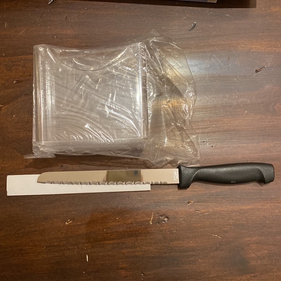 Progressive International  2 Piece Clear Acrylic Bagel Slicing Set Holder + NEW - Picture 4 of 10